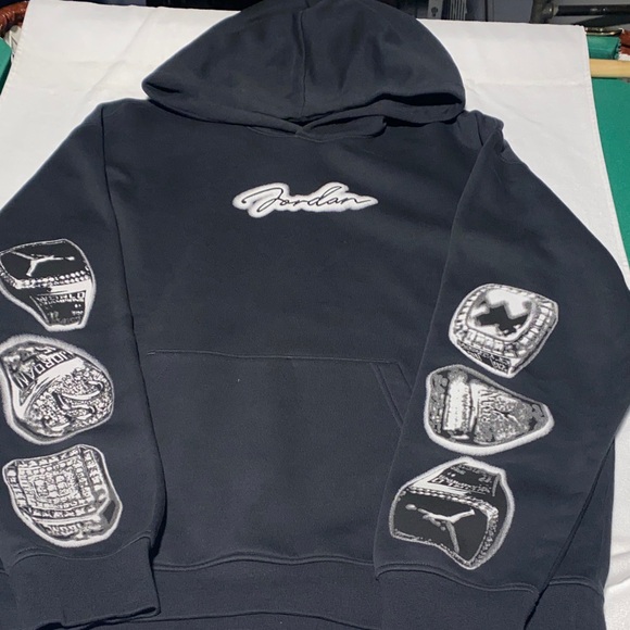 Jordan Dark Gray Hoodie with Graphic Accents - Picture 1 of 7